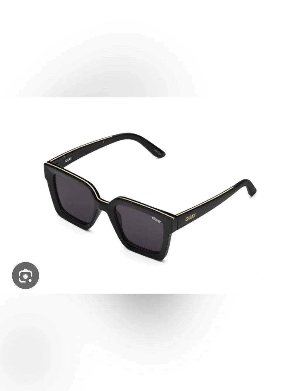 Quay Australia Fool’s Gold Black Sunglasses with Gold Accent